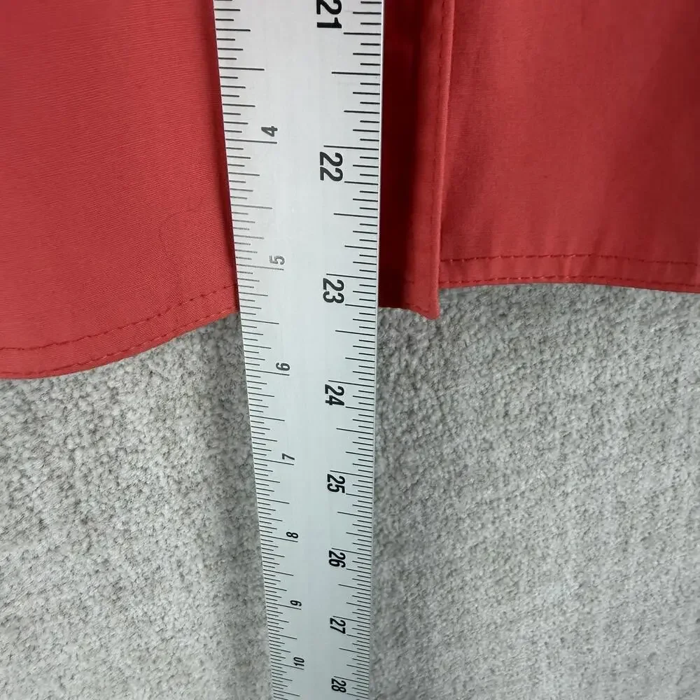 Harve Benard Jacket Womens 14 Red Collared Twill Short Lined Pockets Button